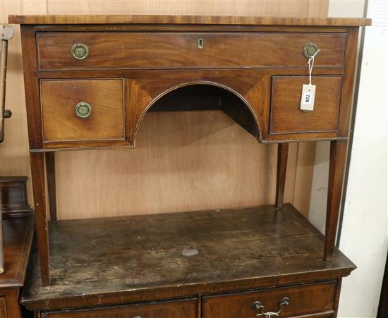 A George III mahogany kneehole desk W.96cm